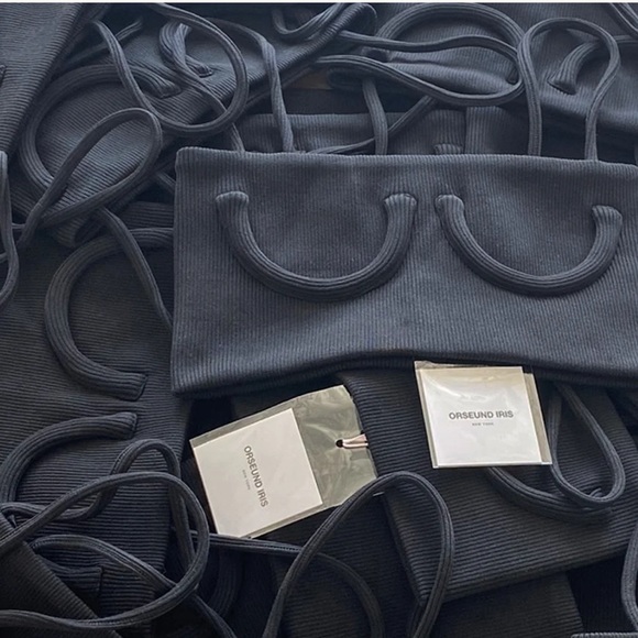 🆕ORSEUND IRIS BLACK RIBBED TUBE TOP TANK SIZE XS NWT ARCHIVED DEAD-STOCK STYLE - Picture 10 of 10